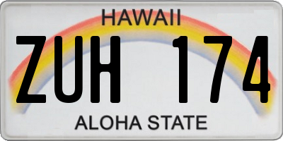 HI license plate ZUH174
