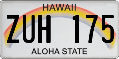 HI license plate ZUH175