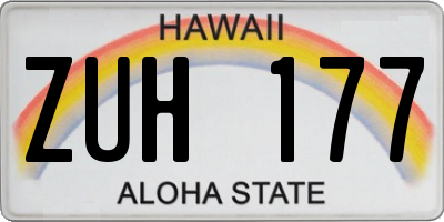 HI license plate ZUH177