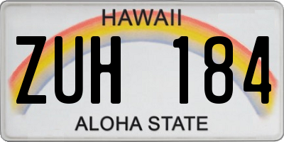 HI license plate ZUH184