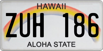 HI license plate ZUH186