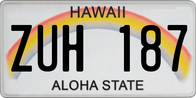 HI license plate ZUH187