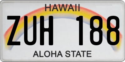 HI license plate ZUH188