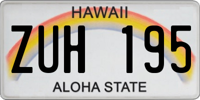 HI license plate ZUH195
