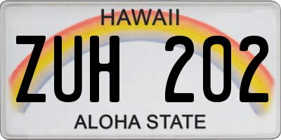 HI license plate ZUH202