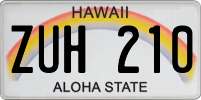 HI license plate ZUH210