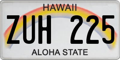 HI license plate ZUH225