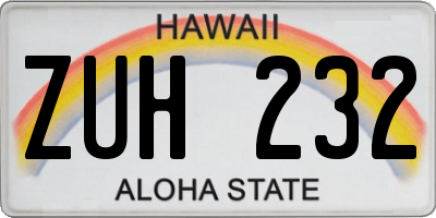 HI license plate ZUH232