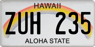HI license plate ZUH235
