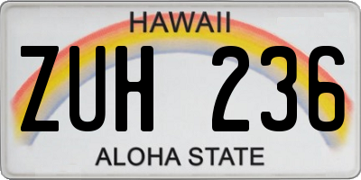 HI license plate ZUH236