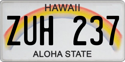 HI license plate ZUH237