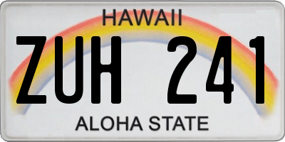 HI license plate ZUH241