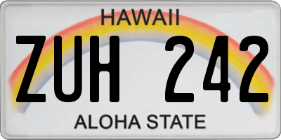 HI license plate ZUH242