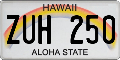 HI license plate ZUH250