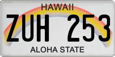 HI license plate ZUH253