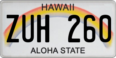 HI license plate ZUH260