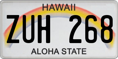 HI license plate ZUH268
