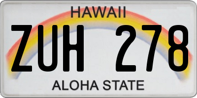 HI license plate ZUH278