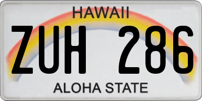 HI license plate ZUH286