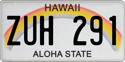 HI license plate ZUH291