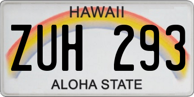 HI license plate ZUH293
