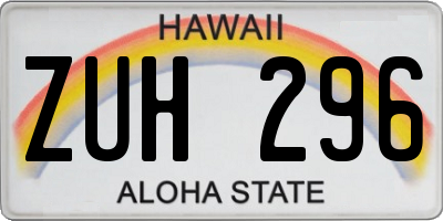 HI license plate ZUH296