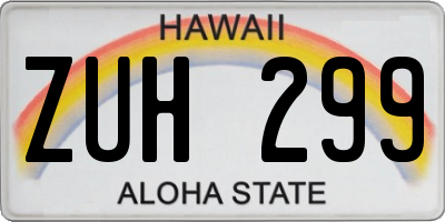 HI license plate ZUH299
