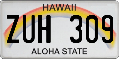 HI license plate ZUH309