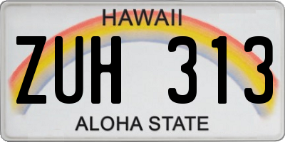 HI license plate ZUH313