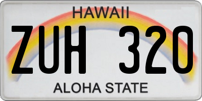 HI license plate ZUH320