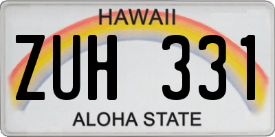 HI license plate ZUH331
