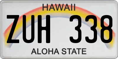 HI license plate ZUH338