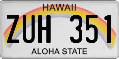 HI license plate ZUH351