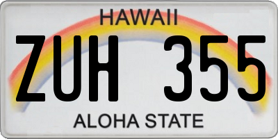 HI license plate ZUH355