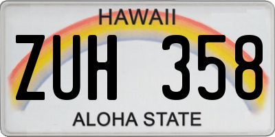 HI license plate ZUH358