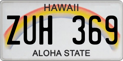 HI license plate ZUH369
