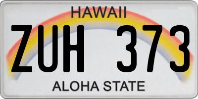 HI license plate ZUH373