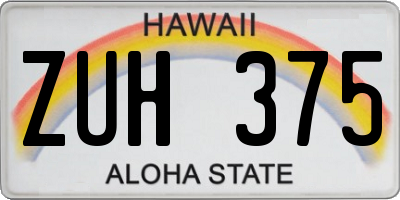 HI license plate ZUH375