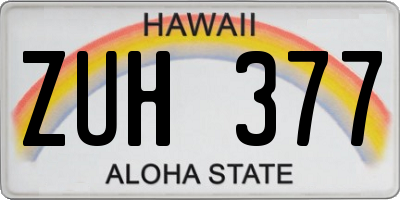 HI license plate ZUH377