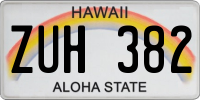 HI license plate ZUH382