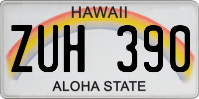 HI license plate ZUH390