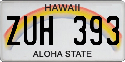 HI license plate ZUH393