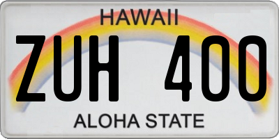 HI license plate ZUH400