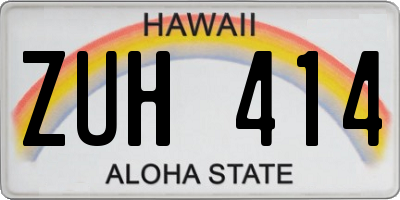 HI license plate ZUH414