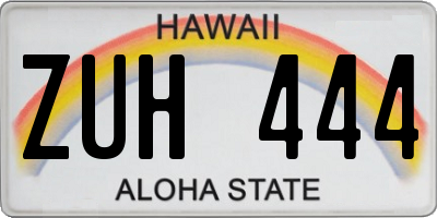 HI license plate ZUH444