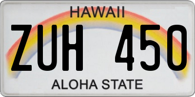 HI license plate ZUH450