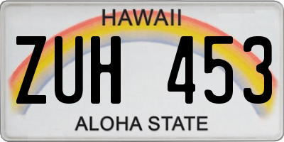 HI license plate ZUH453