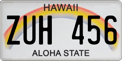 HI license plate ZUH456