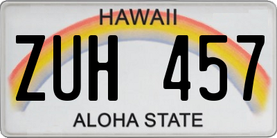 HI license plate ZUH457