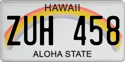 HI license plate ZUH458